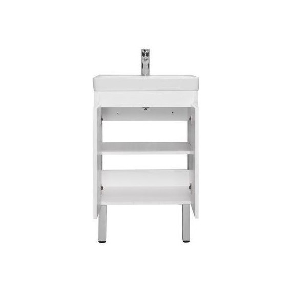 Тумба универсальная с раковиной Акватон Сканди Doors 55 см 1A278801SD010, белый матовый/белый глянцевый (ножки в комплекте) фото 5