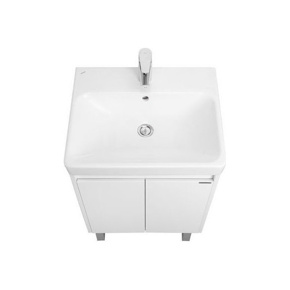 Тумба универсальная с раковиной Акватон Сканди Doors 55 см 1A278801SD010, белый матовый/белый глянцевый (ножки в комплекте) фото 6