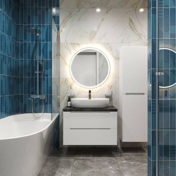 Тумба подвесная со столешницей BelBagno Etna 100 см ETNA-1000-2C-SO-BL-P+KEP-100-MNO-W0 фото 2