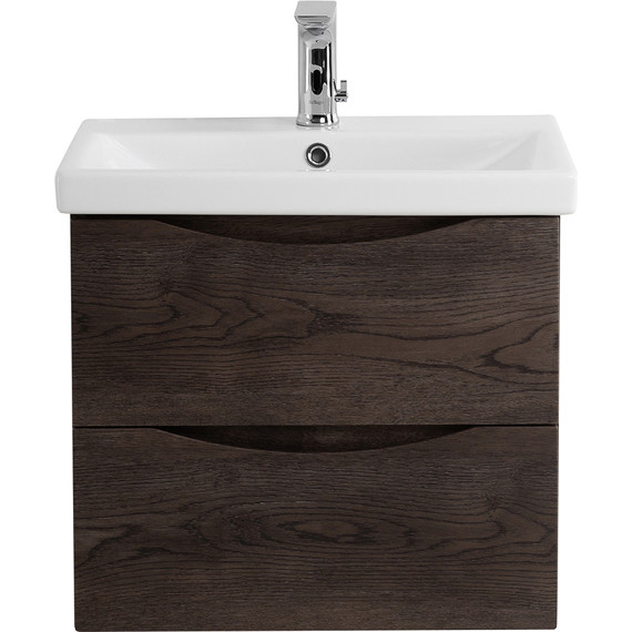 Тумба подвесная с раковиной BelBagno MARINO-CER-600-2C-SO-RNG-P 60 см, Rovere Nature Grigio фото 