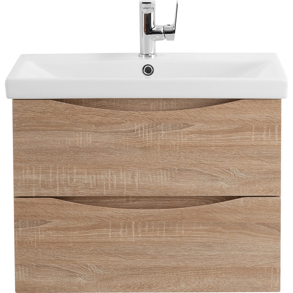 Тумба подвесная с раковиной BelBagno MARINO-CER-600-2C-SO-WO-P 60 см, Rovere Bianco фото 
