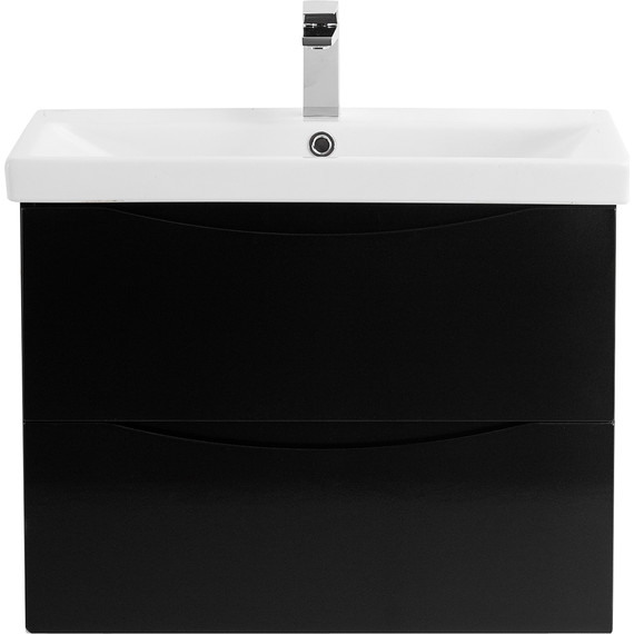 Тумба подвесная с раковиной BelBagno MARINO-CER-600-2C-SO-NL-P 60 см, Nero Lucido фото 