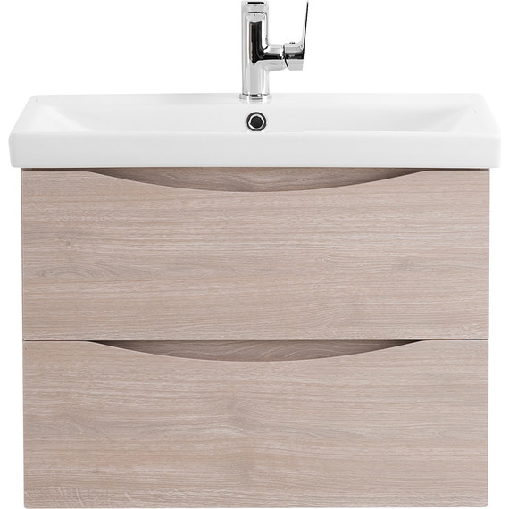 Тумба подвесная с раковиной BelBagno MARINO-CER-700-2C-SO-RG-P 70 см, Rovere Grigio фото 