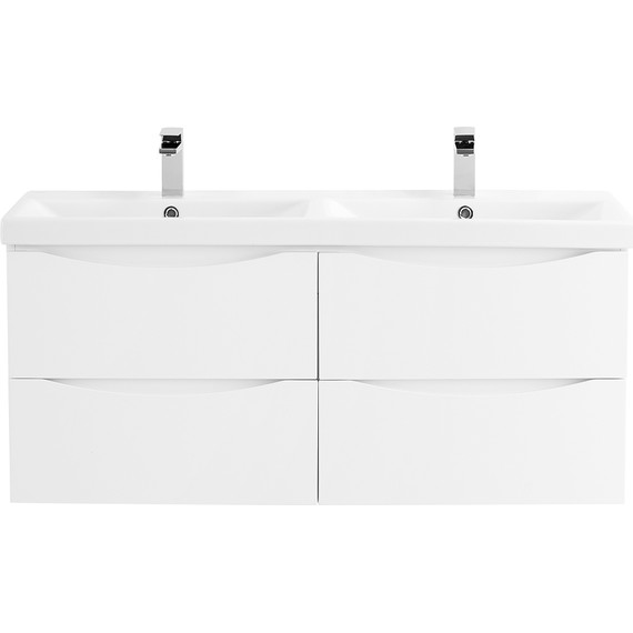 Тумба подвесная с раковиной BelBagno MARINO-CER-1200-4C-SO-2-BL-P 120 см, Bianco Lucido фото 
