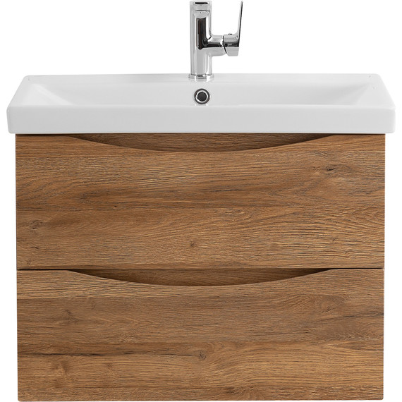 Тумба подвесная с раковиной BelBagno MARINO-CER-700-2C-SO-RR-P 70 см, Rovere Rustico фото 