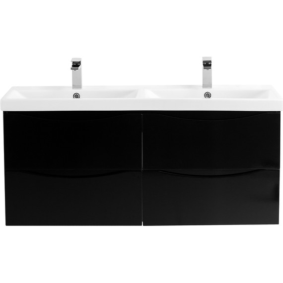 Тумба подвесная с раковиной BelBagno MARINO-CER-1200-4C-SO-2-NL-P 120 см, Nero Lucido фото 
