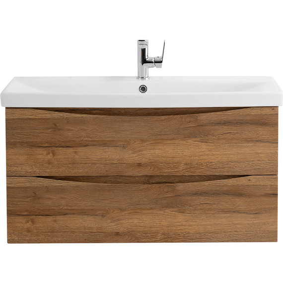 Тумба подвесная с раковиной BelBagno MARINO-CER-800-2C-SO-RR-P 80 см, Rovere Rustico фото 