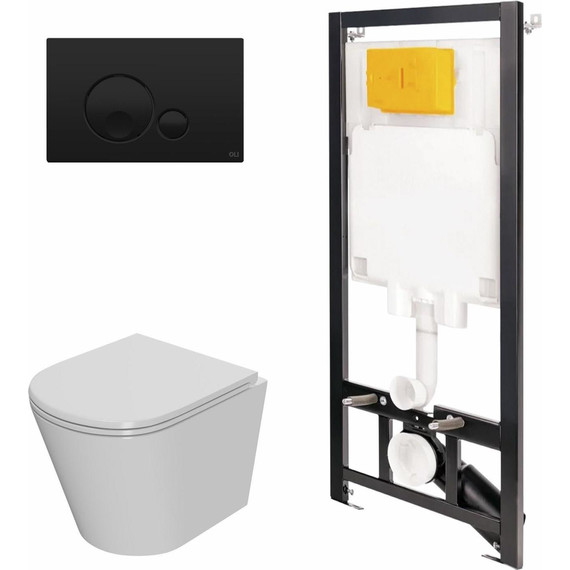 Инсталляция Oli 80 Eco с подвесным безободковым унитазом Point Виктория 886914GBO3+PN41061 фото 