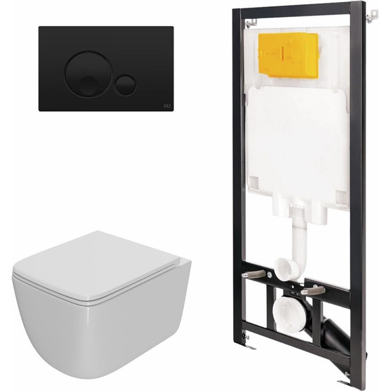 Инсталляция Oli 80 Eco с подвесным безободковым унитазом Point Меркурий 886914GBO3+PN41831 фото 
