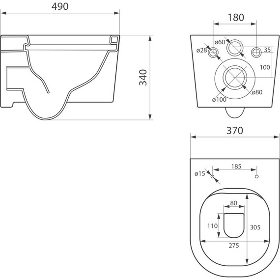 Инсталляция Oli 80 Eco с подвесным безободковым унитазом Point Веста 886914GBO3+PN41701BM, черный матовый фото 8