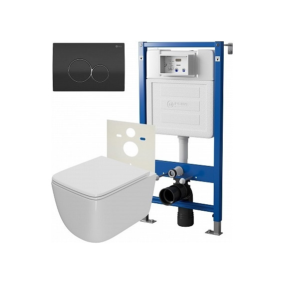 Инсталляция Point Элемент с подвесным безободковым унитазом Меркурий PN48002BC фото 