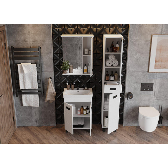 Пенал напольный Onika Балтика Black 32 см, универсальный, 403220 - 5 Пенал напольный Onika Балтика Black 32 см, универсальный, 403220 фото 5