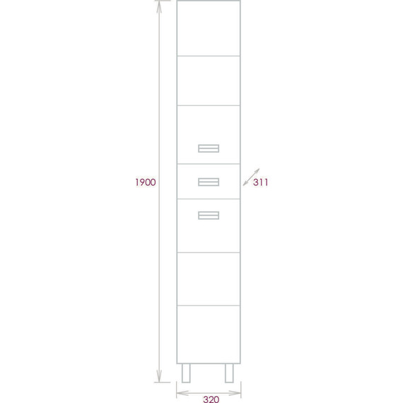 Пенал напольный Onika Балтика Black 32 см, универсальный, 403220 - 7 Пенал напольный Onika Балтика Black 32 см, универсальный, 403220 фото 7