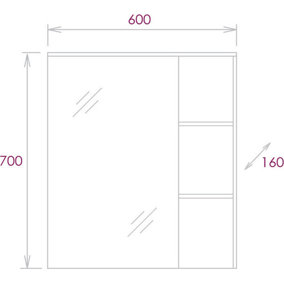 Зеркало-шкаф Onika Балтика Легран 60 см 206071, дуб галифакс фото 6