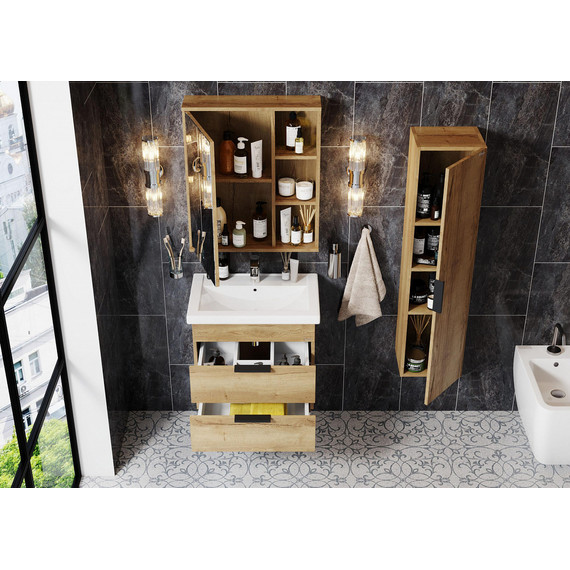 Зеркало-шкаф Onika Балтика Легран 70 см 207036, дуб галифакс - 5 Зеркало-шкаф Onika Балтика Легран 70 см 207036, дуб галифакс фото 5