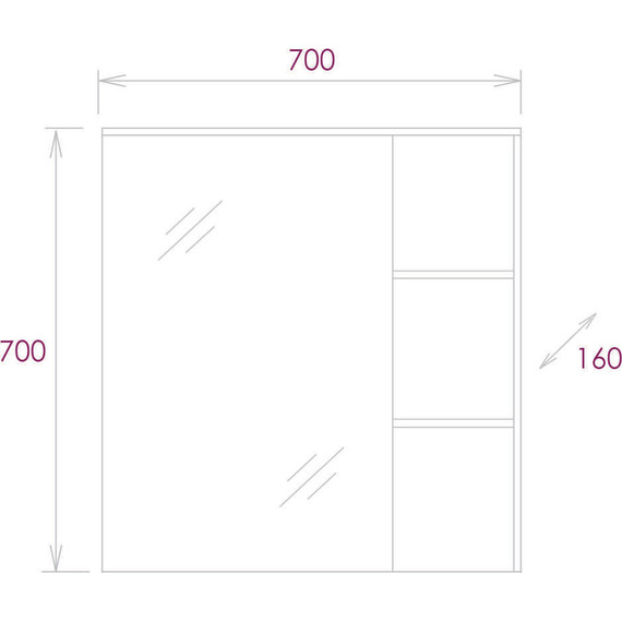 Зеркало-шкаф Onika Балтика Легран 70 см 207036, дуб галифакс - 6 Зеркало-шкаф Onika Балтика Легран 70 см 207036, дуб галифакс фото 6