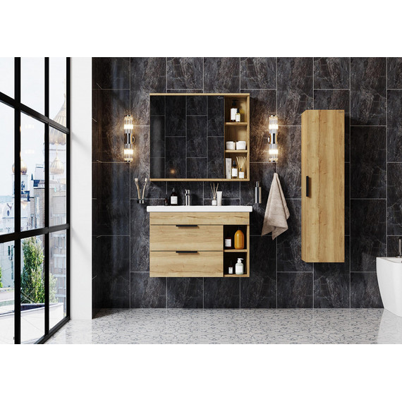 Зеркало-шкаф Onika Балтика Легран 80 см 208092, дуб галифакс - 3 Зеркало-шкаф Onika Балтика Легран 80 см 208092, дуб галифакс фото 3