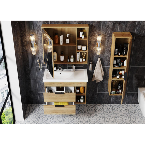 Зеркало-шкаф Onika Балтика Легран 80 см 208092, дуб галифакс - 5 Зеркало-шкаф Onika Балтика Легран 80 см 208092, дуб галифакс фото 5