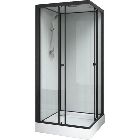 Душевая кабина Loranto Neo 90x90 см CS-22110, чёрный/прозрачное фото 