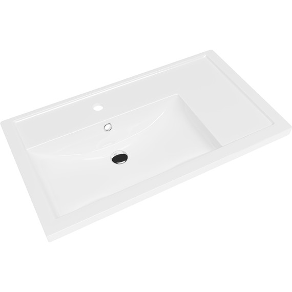 Тумба напольная с раковиной-столешницей Onika Тимбер 80 см 108045, белый матовый/дуб сонома фото 7