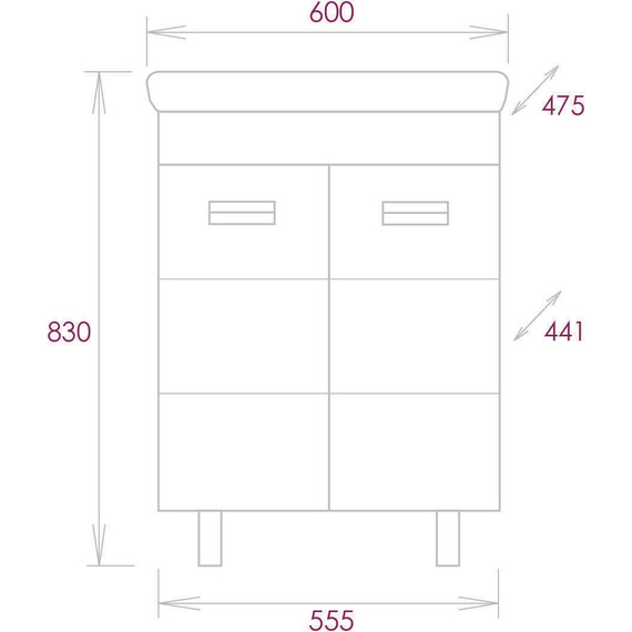 Тумба напольная с раковиной Onika Балтика-Квадро Black 60 см 106139 фото 12