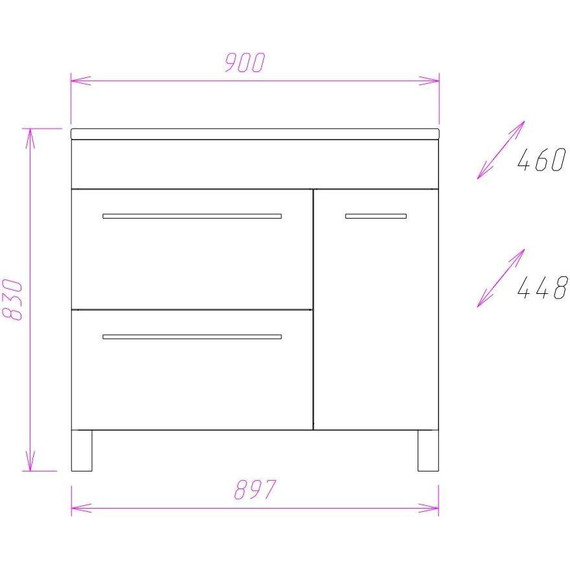 Тумба напольная с раковиной Onika Олимп 90 см 109015 фото 5