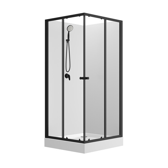 Душевая кабина Loranto Neo 90х90 см CS-21801, чёрный/прозрачное фото 