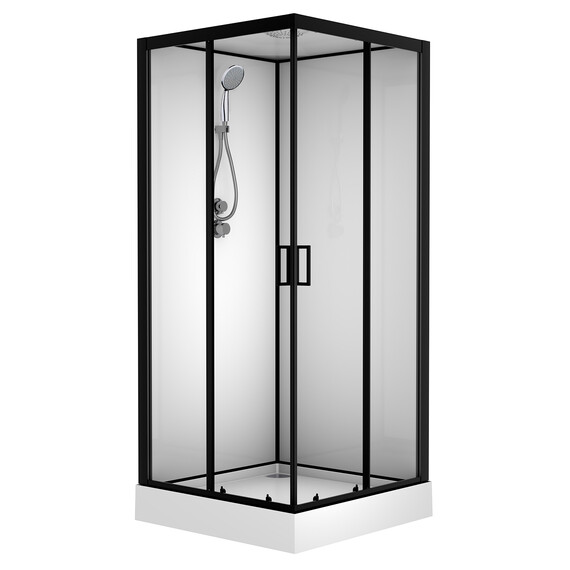 Душевая кабина Loranto Neo 90x90 см CS-22110, чёрный/прозрачное фото 