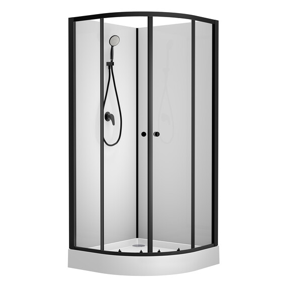 Душевая кабина Loranto Neo 90х90 см CS-21800, чёрный/прозрачное фото 
