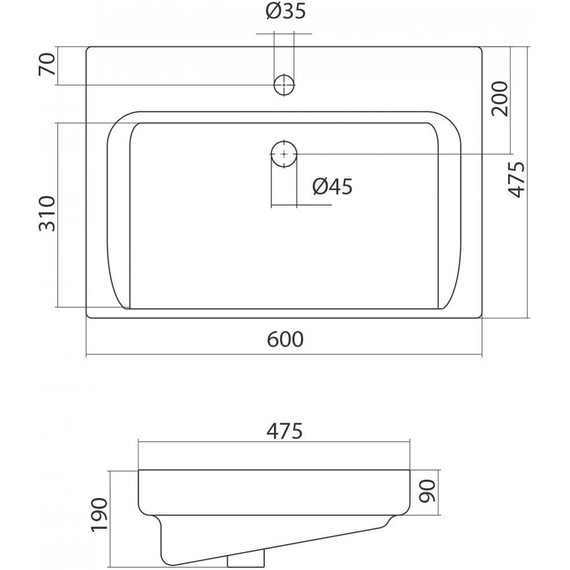 Тумба напольная с раковиной Onika Балтика-Квадро Black 60 см 106139 фото 11