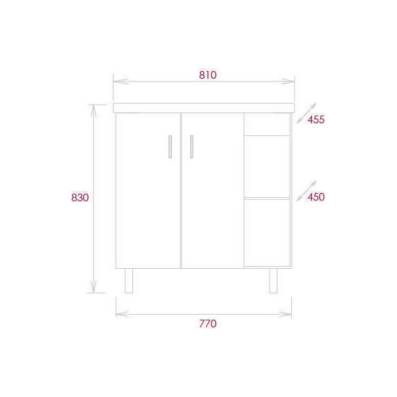 Тумба напольная с раковиной-столешницей Onika Тимбер 80 см 108046, серый матовый/дуб сонома фото 8