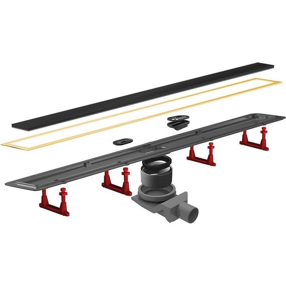 Трап Pestan (BETTOSERB) Confluo Premium Black Glass Gold+ Line 950 13100125, золото глянец/чёрный, Цвет производителя: чёрный, золото глянец, Размер трапа: 950 фото 4