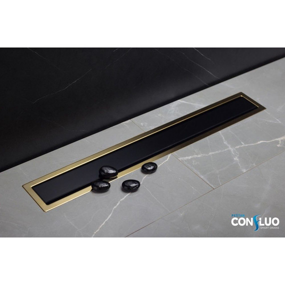 Трап Pestan (BETTOSERB) Confluo Premium Black Glass Gold+ Line 950 13100125, золото глянец/чёрный, Цвет производителя: чёрный, золото глянец, Размер трапа: 950 фото 5