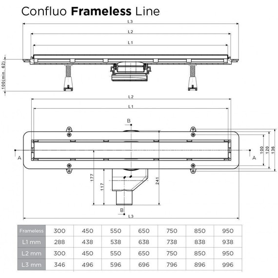 Трап Pestan (BETTOSERB) Confluo Frameless Gold Line 750 13701223, золото глянец (под плитку), Цвет производителя: золото глянец, Размер трапа: 750 фото 8
