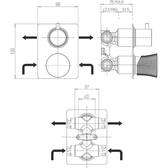 Смеситель для ванны Paini Domus 18PJ691PZ, матовое золото фото 3