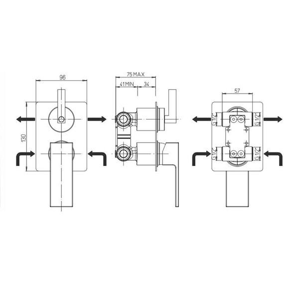 Смеситель для ванны Paini Grazia 21CR6911 фото 8