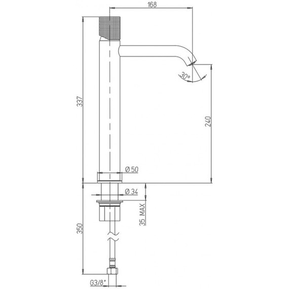 Смеситель для раковины высокий Paini Cox Grip 7GCR205OLL фото 7