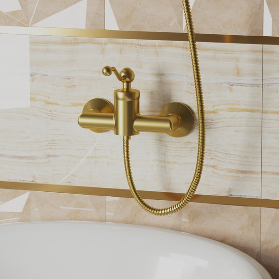 Смеситель для душа Paini Duomo 88PJ511, матовое золото фото 2