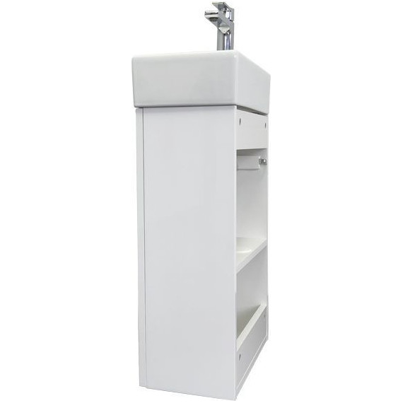 Тумба подвесная с раковиной Comforty Асти 40 см, белый глянцевый фото 7