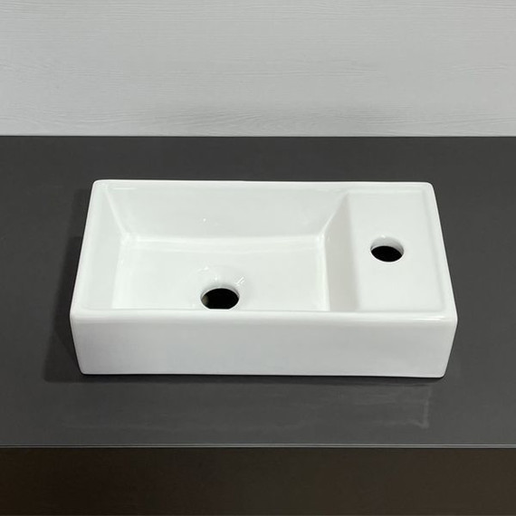 Тумба подвесная с раковиной Comforty Асти 40 см, белый глянцевый фото 2