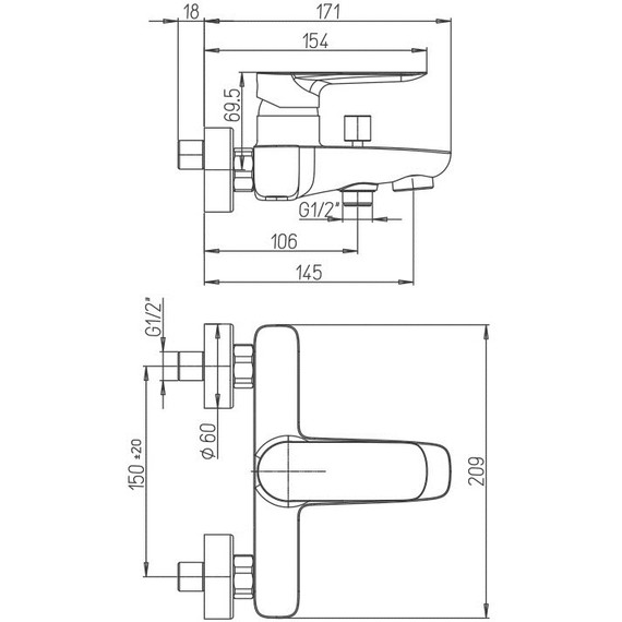Смеситель для ванны Paini Nove 09YO111, черный фото 3