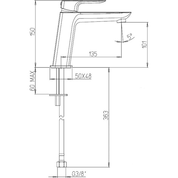 Смеситель для раковины Paini Nove 09YO205ME, черный фото 6