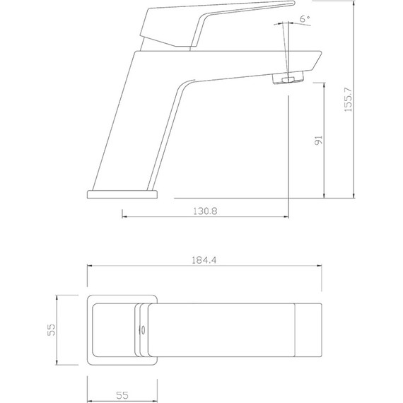 Смеситель для раковины Paini Torre 98YO205, черный фото 3