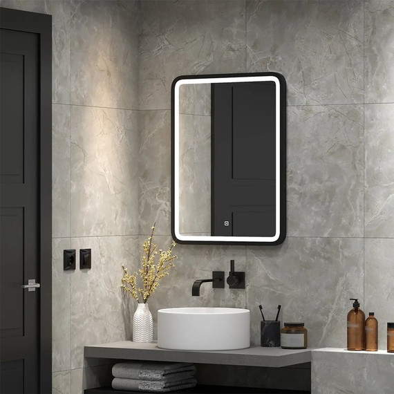 Зеркало Континент Enjoy Black Led 60 см ЗЛП1100 фото 