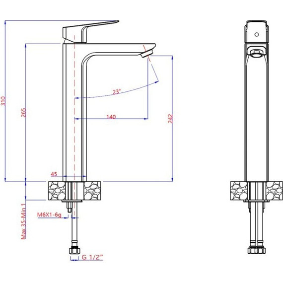 Смеситель для раковины высокий Paini Viva Style P4CR205LL фото 3
