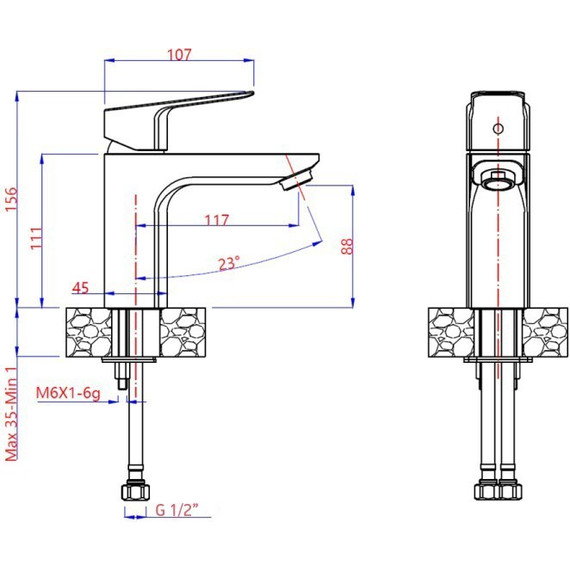 Смеситель для раковины Paini Viva Style P4CR205 фото 3