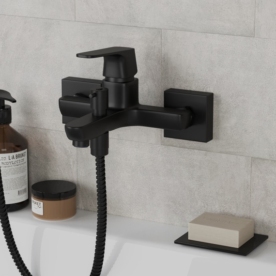 Смеситель для ванны Paini Bari RTYO111, черный фото 3