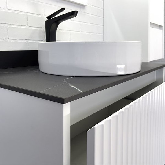 Тумба подвесная с раковиной Comforty Марсель 75 см (раковина Comforty 9110) белый матовый фото 6