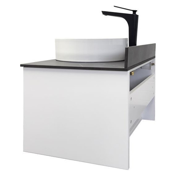 Тумба подвесная с раковиной Comforty Марсель 75 см (раковина Comforty 9110) белый матовый фото 7