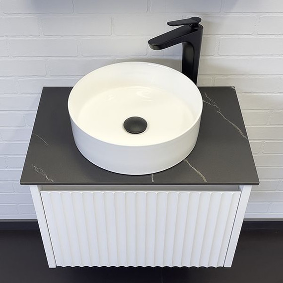 Тумба подвесная с раковиной Comforty Марсель 60 см, белый матовый фото 3